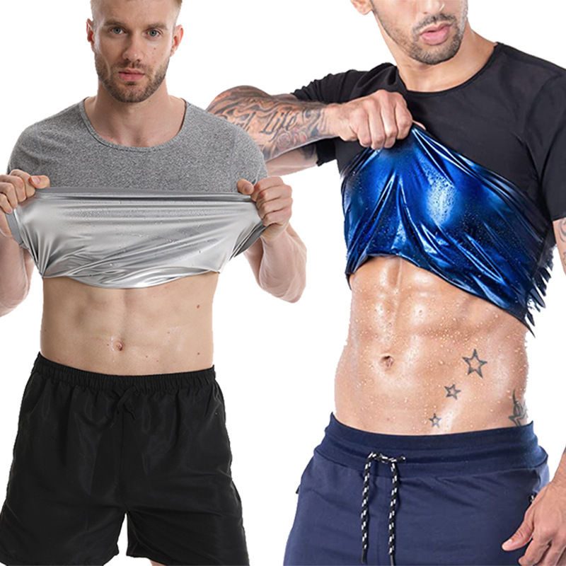 Cross-Border Source Manufacturer Men's Undershirt Body Shaping Vest Body Shaping Intimates Bodysuit Fitness Sports T-Shirt Compression Short Sleeves