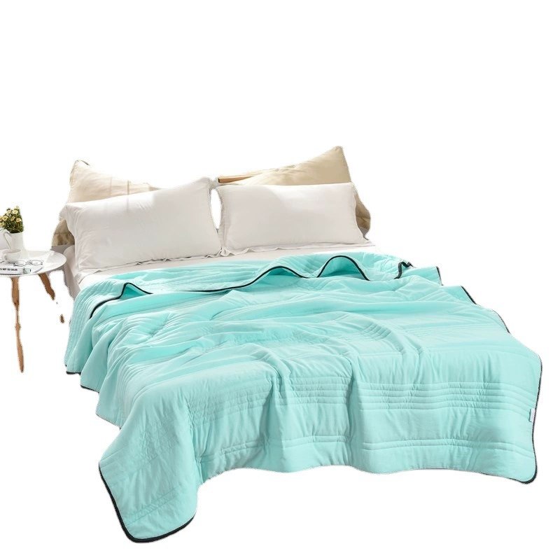 Внешняя торговля сплошной цвет промытого хлопка кондиционер одеяло в японском стиле летнее прохладное одеяло тонкое одеяло одно двойное стеганое одеяло машинная стирка Подарочное одеяло