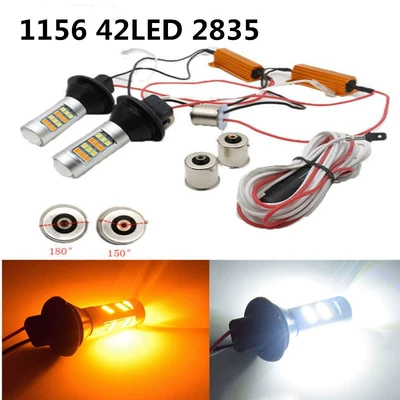 1156 2835 42 İşıqlı İkirəngli Dönüş Sinyalı LED BA15S 7440 T20