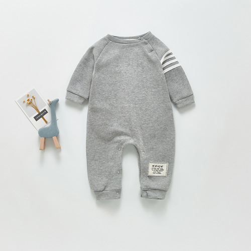 Ins Korean version  autumn men's baby infant crawling suit sports four-bar crawling suit baby outdoor clothing