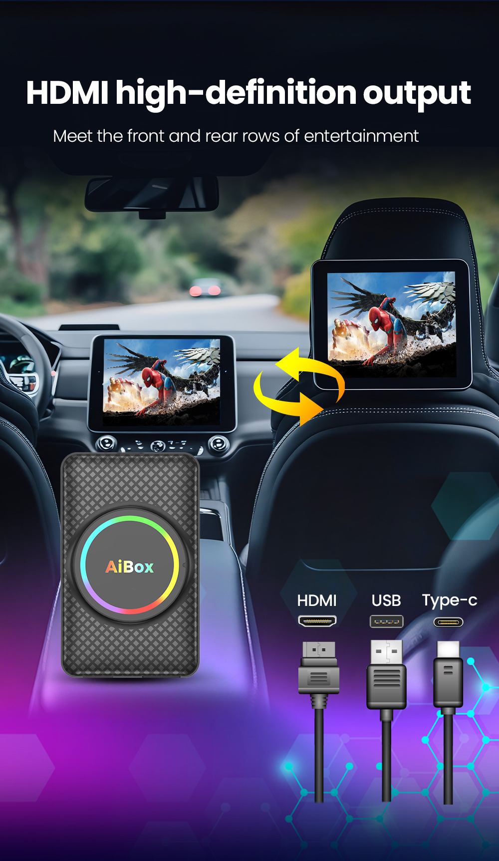 Carplay Adapter Box Converts Wired to Wireless with HDMI Output, Dual Wifi, Android Car-Machine Connectivity, and Screen Mirroring