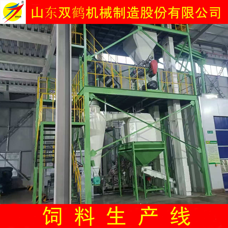 山东双鹤鸡猪牛羊全价料粉碎机，时产5吨畜禽饲料粉料生产线价格