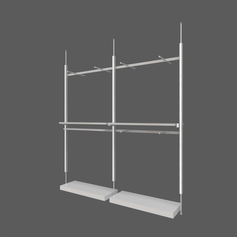 Estante de exhibición especial para tienda de ropa de pared superior, estante de exhibición colgante con columna de luz, estante de exhibición de tienda de ropa de hombre