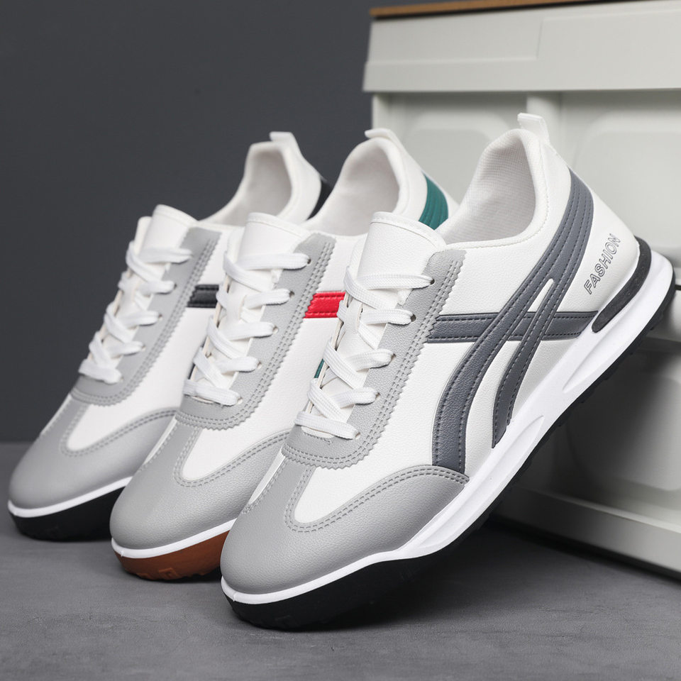 Giày nam kiểu Forrest Gump cổ thấp, sneaker vải phối màu, đế cao su, thoáng khí, phong cách Hàn Quốc — 101 Da Nam - Xanh Quýt [Hộp], 101 Da nam - Xám [Hộp], 101 Da nam - Đen [Hộp]