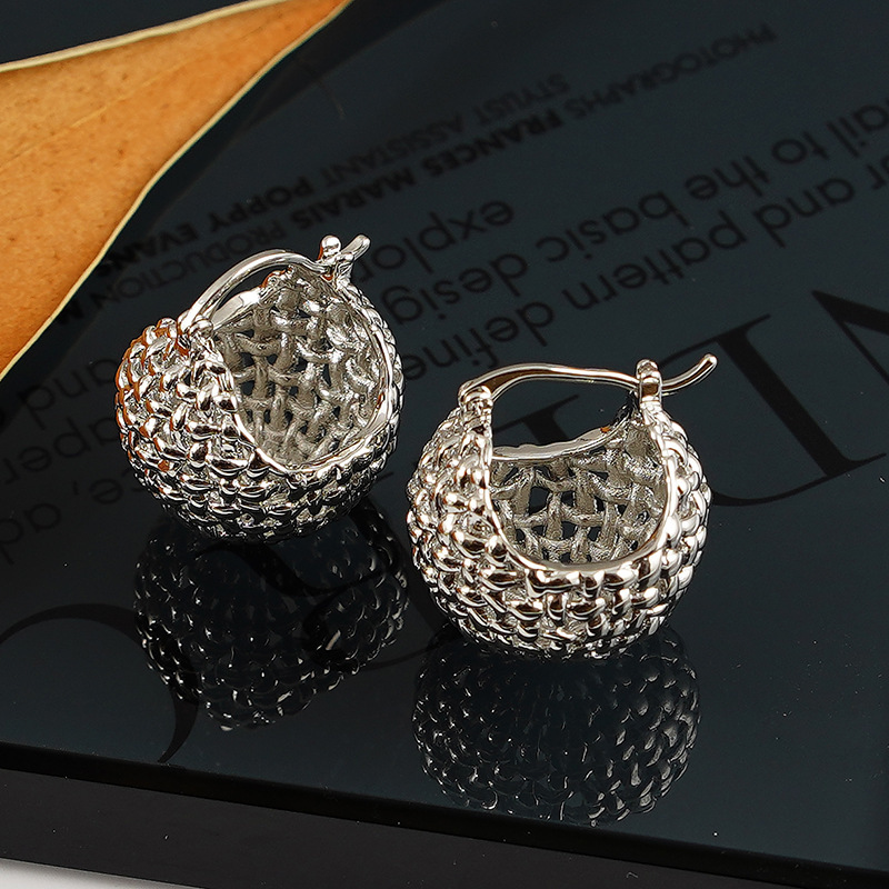 Earrings Classification Daily Occasion Fashion Solid Color Copper Earrings Plating Hollow Out Copper Earrings