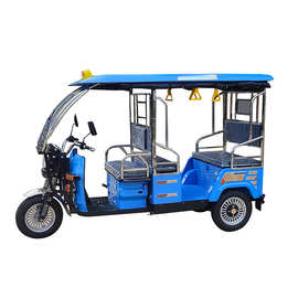 定制不锈钢扶手三轮四人载客车雨棚车遮阳电动车出口三轮车电瓶车