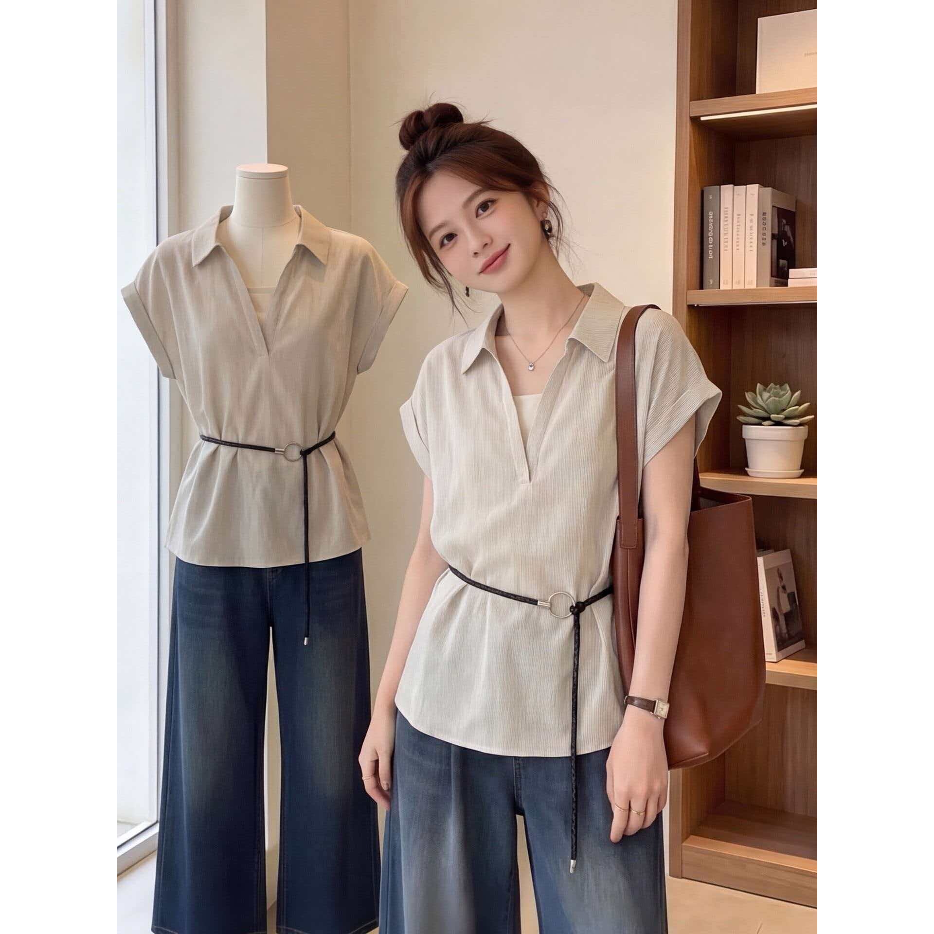 Apricot summer design shirt