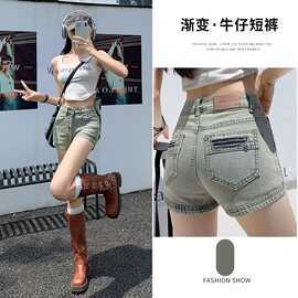 牛仔短裤女薄款夏季2025年新款夏季辣妹时髦显瘦弹力高街裤子热裤