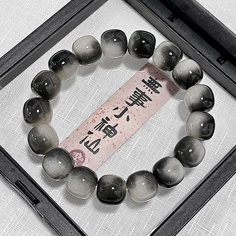 [Ink Painting] Far Away Mountain Dai Fat Apple Bodhi Handstring Student Plate Play Soft Finger Bracelet Wen Play Buddha Beads Wholesale