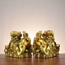 黄铜貔貅摆件金钱皮丘大号一对家居客厅装饰品乔迁新居礼物厂家
