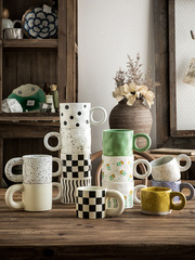  ins風胖手把大耳朵杯子家用咖啡杯陶瓷杯喝水杯設計感馬克杯