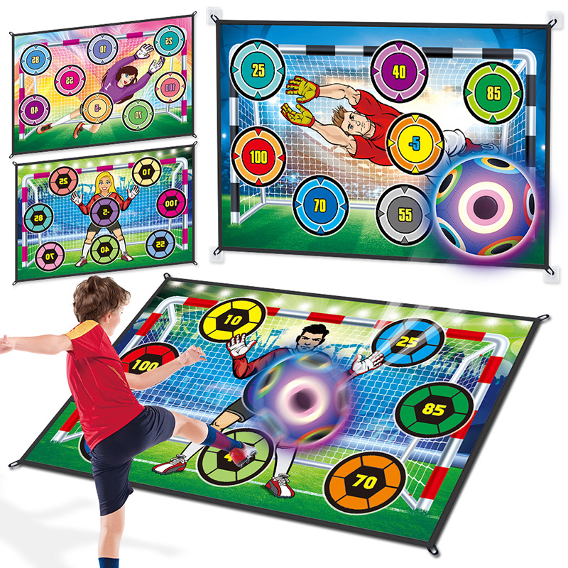 Puzzle infantil multifuncional con iluminación para jugar al fútbol almohadilla pegajosa patear fútbol indoor al aire libre juguetes deportivos de ocio