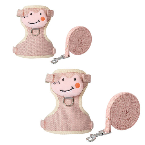 Leash harness, dog leash manufacturer, cotton and linen bear, small and medium-sized dog walking rope, pet supplies wholesale