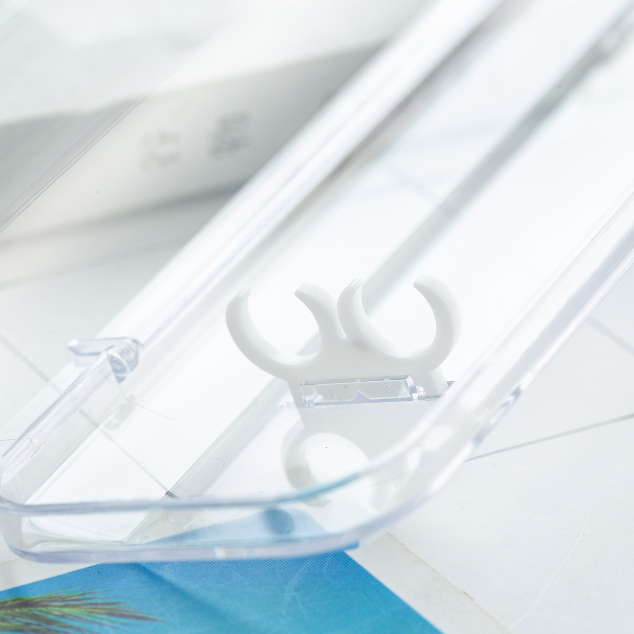 Suministro de stock caja de bolígrafo transparente caja de almacenamiento acrílico plástico caja de bolígrafo de metal impresión logotipo