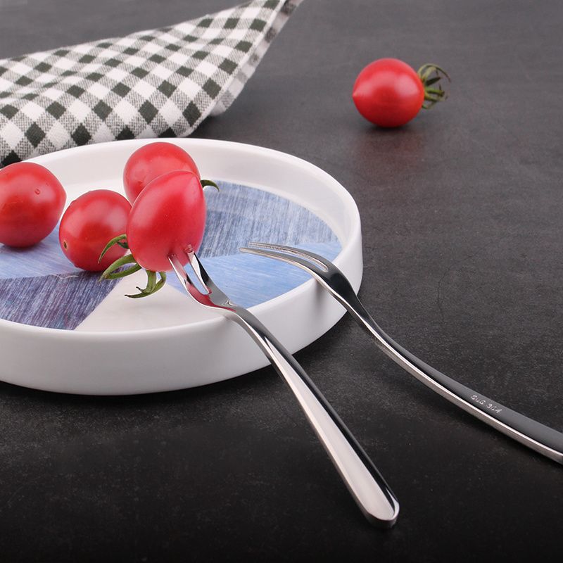 COOKONE18 / 10 acero inoxidable engrosado fruta postre horquilla horquilla casera horquilla horquilla horquilla horquilla de té de la tarde dos dientes