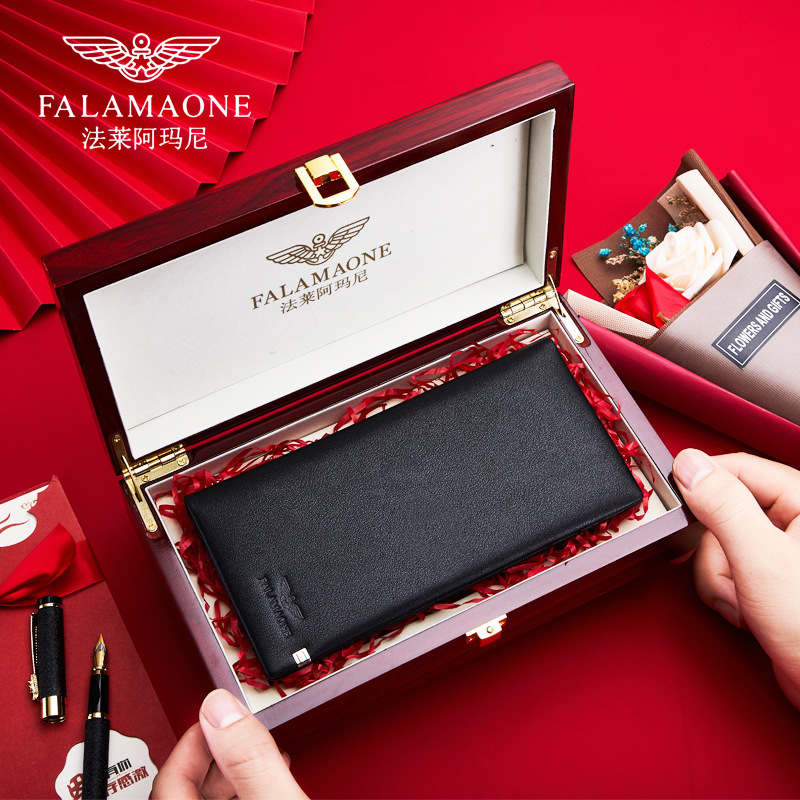 Farai Armani men's wallet genuine leather fashion Long wallet business high D wallet husband birthday gift Farai Armani men's wallet genuine leather fashion Long wallet business high D wallet husband birthday gift