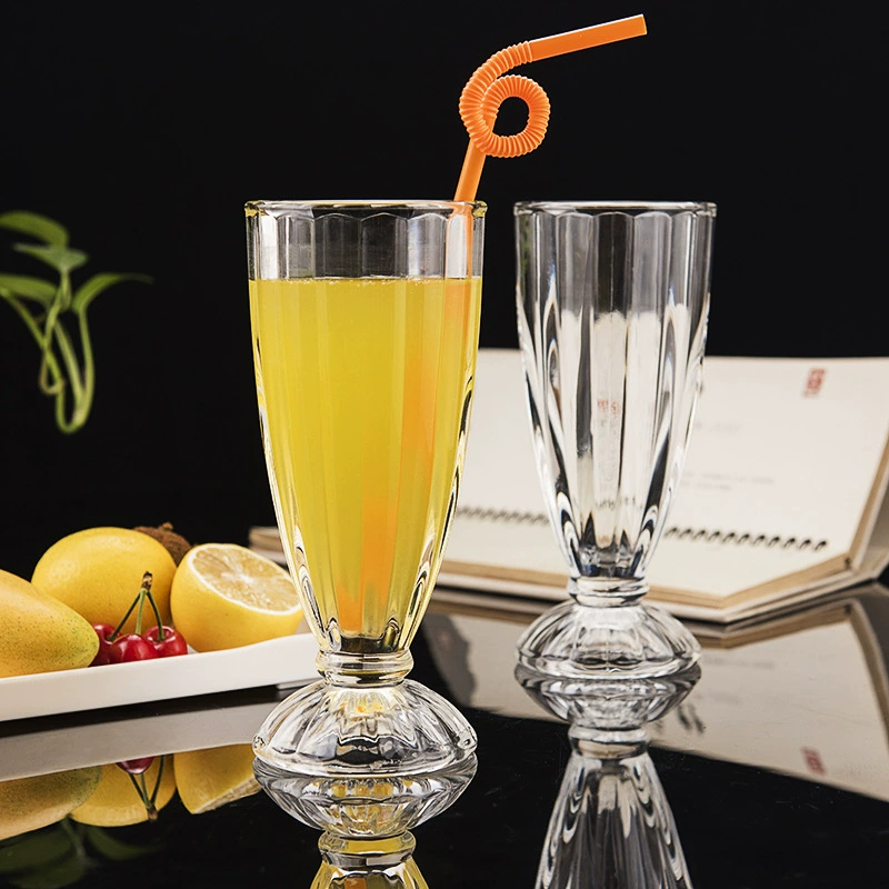 Creative tea cup, amber glass for ice cream, increased thickness