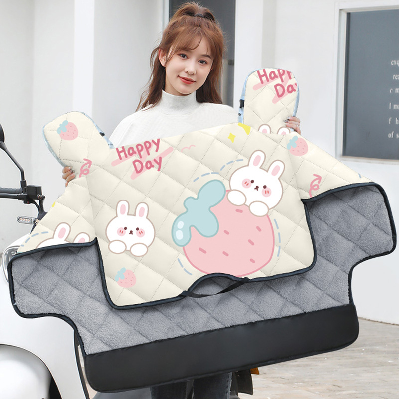 ★겨울 기모★딸기 토끼 쌀 화이트 [두껍고 넓어진 측면]]