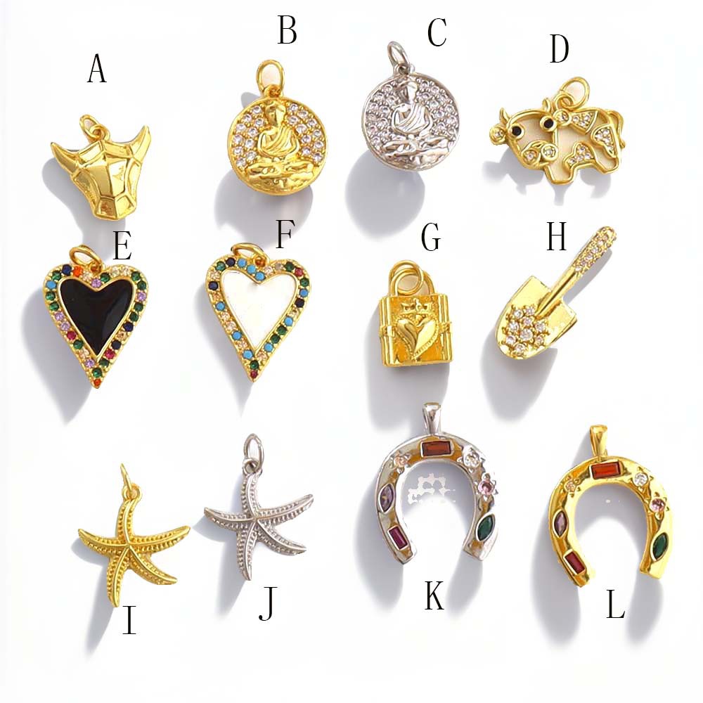 DIY Jewelry Accessories Classification 1 Piece Quantity Copper Material 1 Piece 11*16MM 14*16MM Copper Starfish Heart Shape Pendant