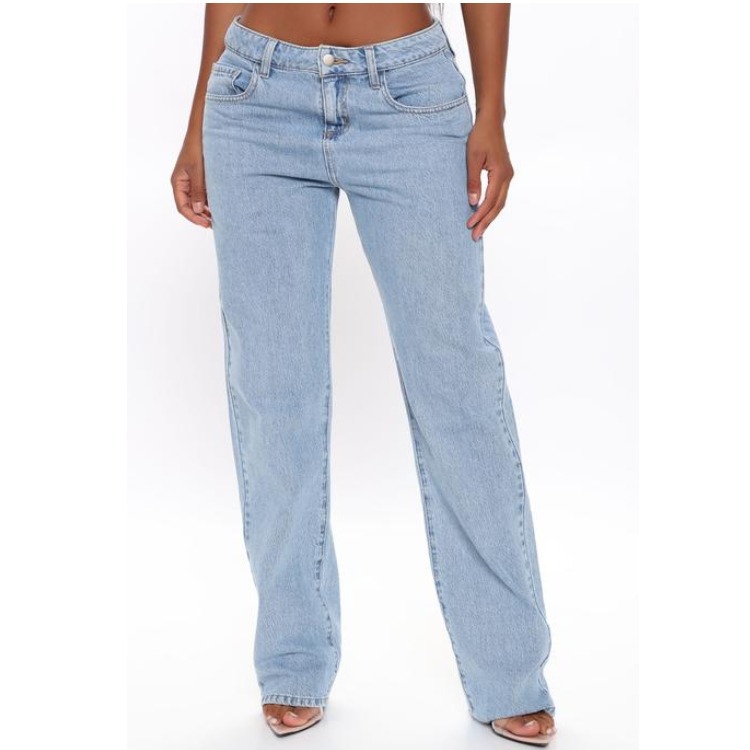 Jeans de Pierna Recta de Color Claro, Estilo Europeo y Americano, para Comercio Exterior Transfronterizo en AliExpress y EBAY