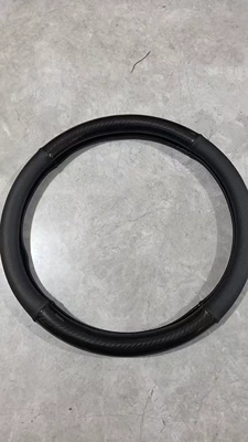 New Car Steering Wheel Cover for All Seasons, Non-Slip, Wear-Resistant, Sweat-Absorbent Carbon Fiber Steering Wheel Cover Modification (Steering wheel cover) - ordinary-rubber-ring-punched-black-round-38cm