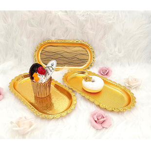 Factory Direct Supply Ins Style Small Plate Metal Plate Fruit Snack Dessert Western Food Decoration Bar Buffet Plate