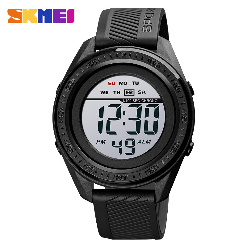 Skmei skmei 1638 nuevo luminoso estudiante sola pantalla movimiento electrónico de los hombres y las mujeres calendario cinta redonda regalo