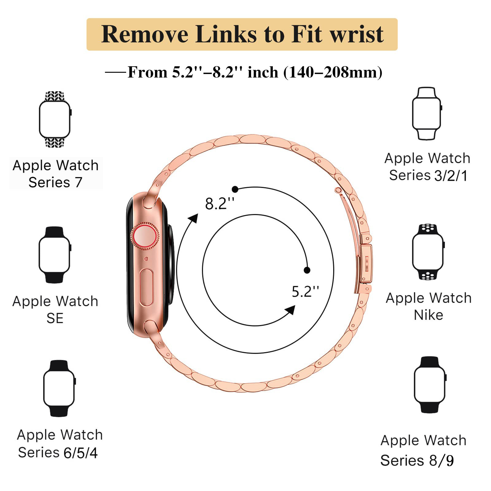92g Weight Smart watch strap Classification Alloy Material Multicolor, Solid Color Pattern Elegant Style Elegant Multicolor Solid Color Smart Watch Strap 2