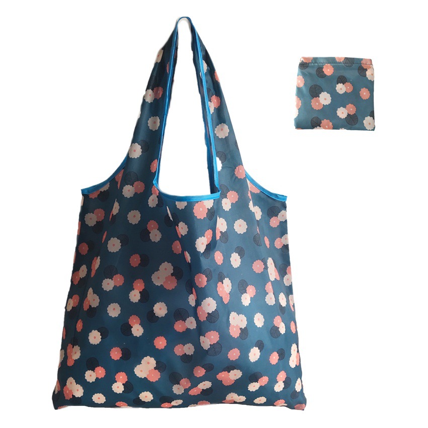 En stock gran bolsa de poliéster color Flip bolsa de protección del medio ambiente bolsa de compras supermercado plegable bolsa de compras plegable bolso portátil
