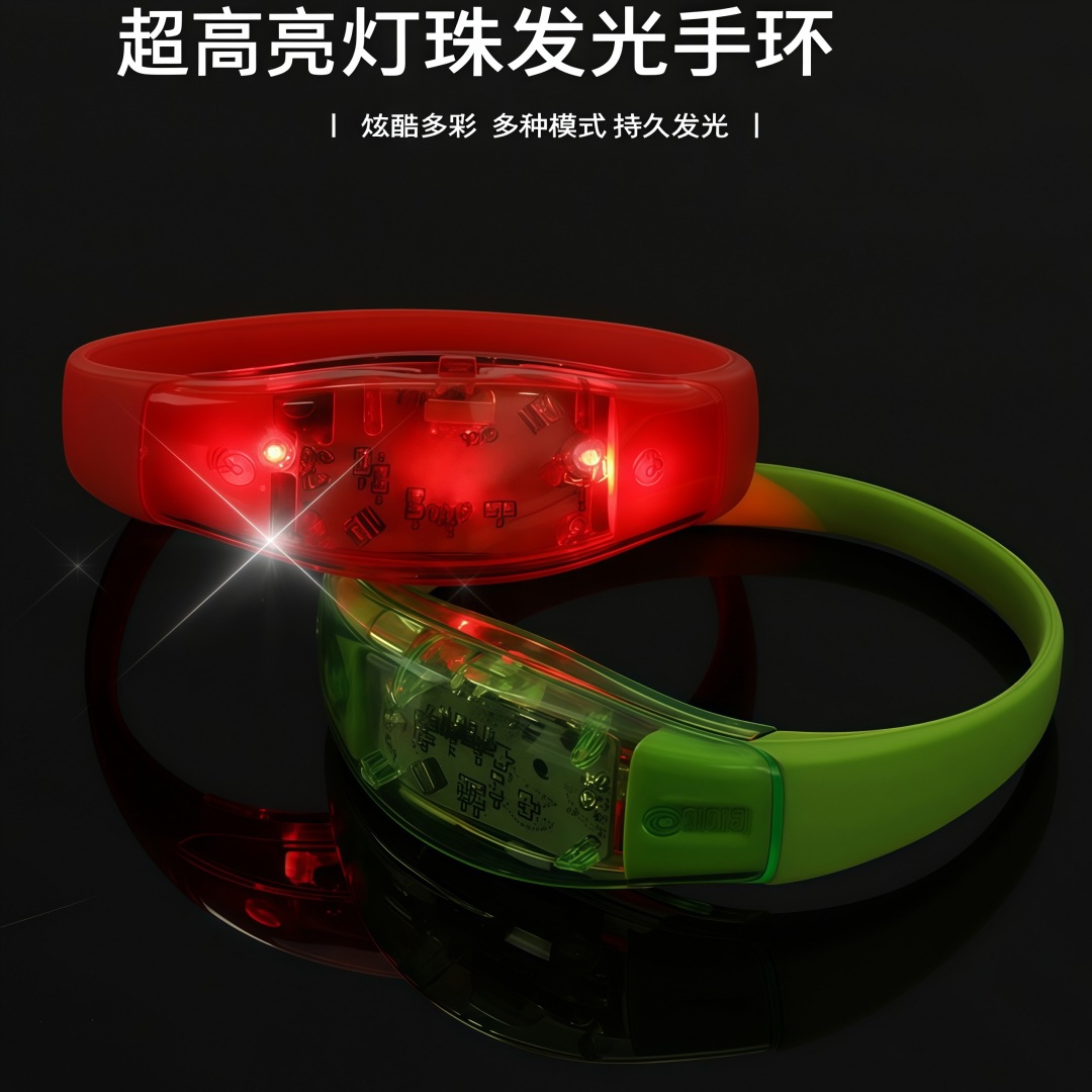 Silicone control acústico inducción LED fluorescente barra de luz nocturna pulsera de apoyo proveedor directo