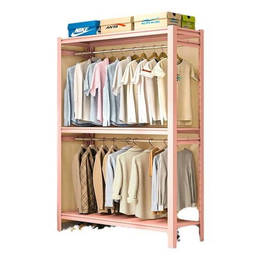 Household colorful wardrobe hanger for rentals, coat rack, DIY freestanding wardrobe with open shelving