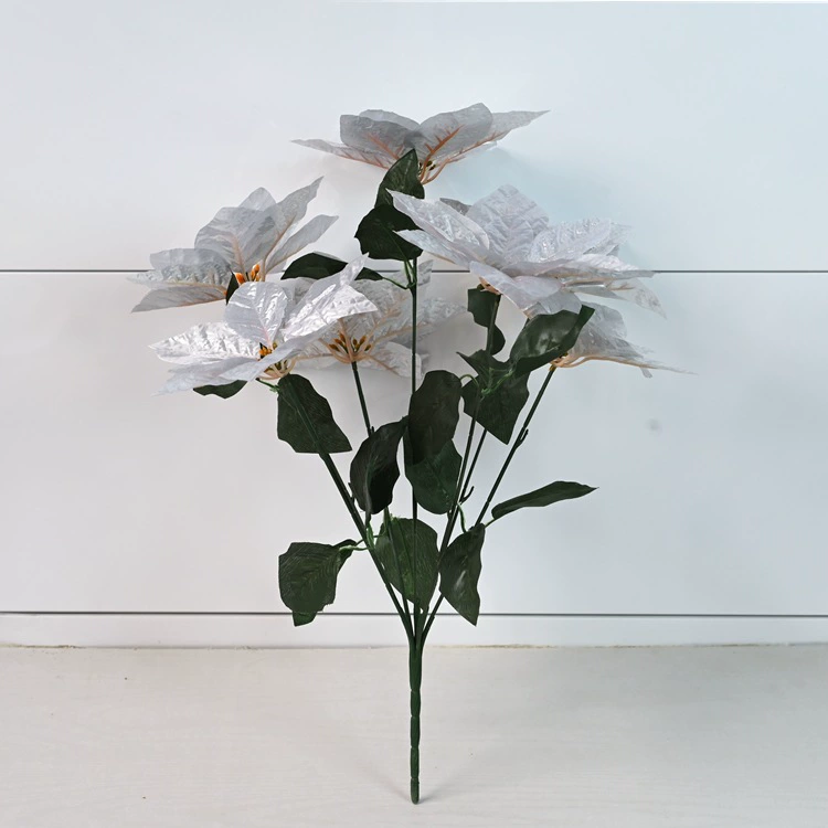 Искусственная poinsettia (Zhaoping), декоративная имитация шелка, 5–10 головок, множество цветов и вариантов горшков