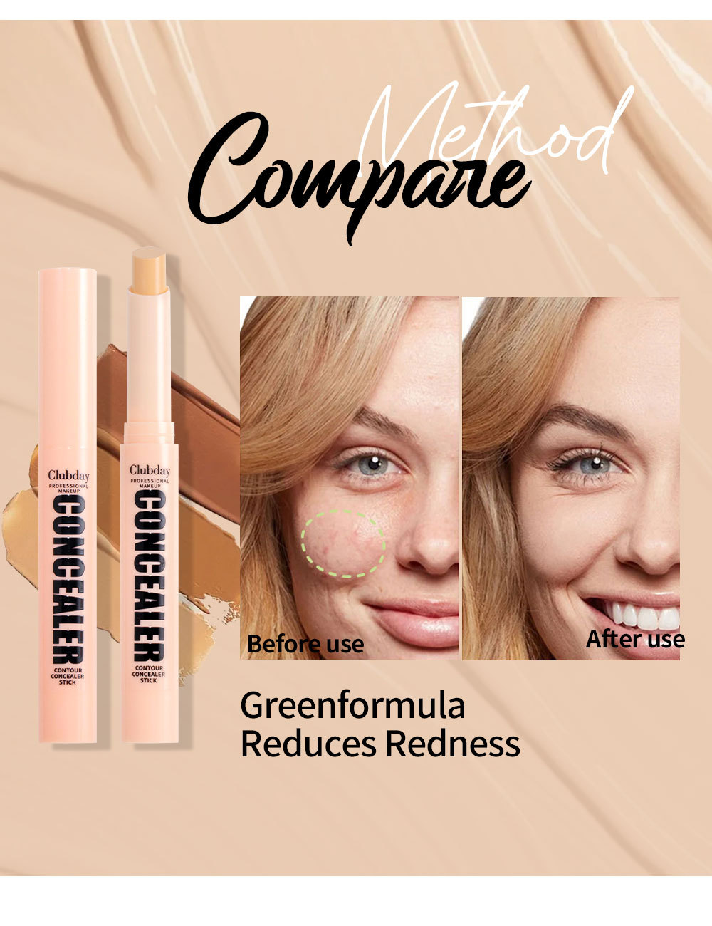 Clubday Cross-border Facial and Body bestseller Contour Shadow Concealer Pen, Natural three-dimensional matte Waterproof Concealer stick undefined