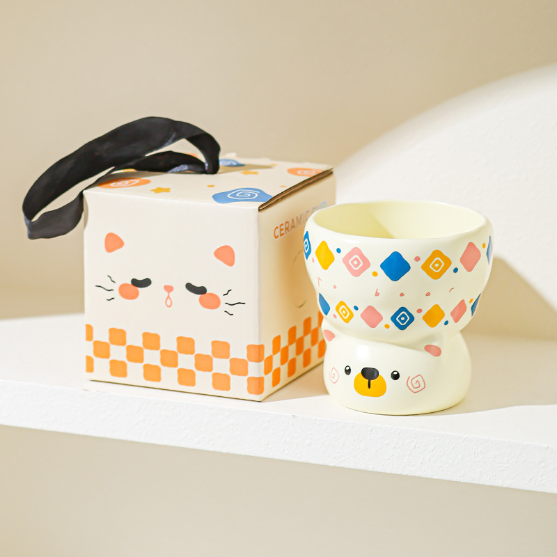 Taza de desayuno de leche de alto valor encantador taza de cerámica de pareja taza de oficina taza casual