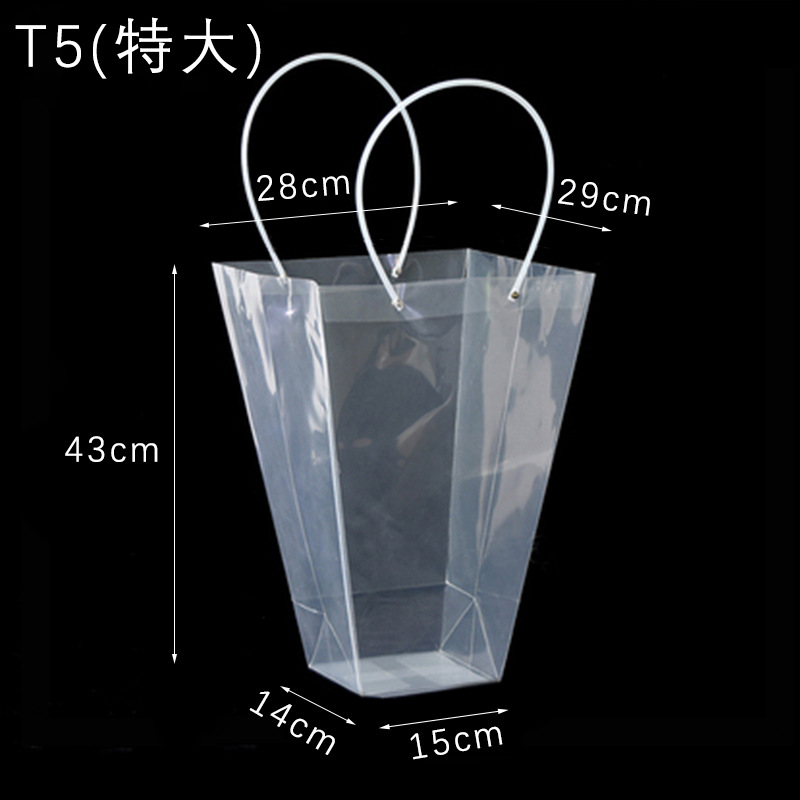 Yiwu fábrica en stock al por mayor material de embalaje de flores suculentas en maceta Bolso de Plástico de regalo bolsa de ramo de flores