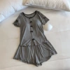 3356.2# Gray (fixed chest pad) short sleeves + shorts