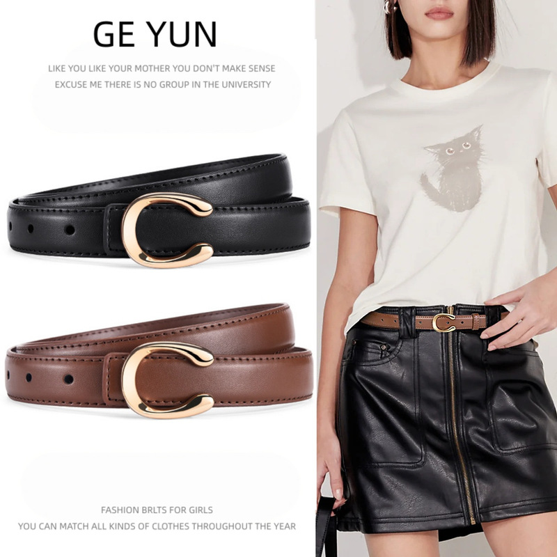 Women's fashionable belt, versatile with jeans, simple Korean style, high-end, trendy, and Instagram-worthy, a touch of luxury