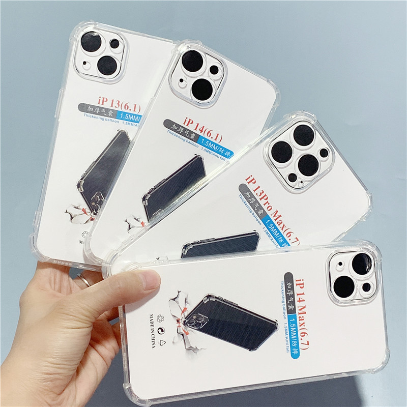 iPhone14plus phone case transparent for Apple 13 pro max silicone soft case TPU12 protective case