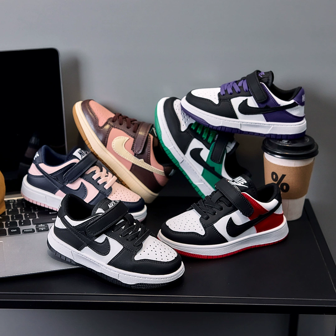 Детская черно-белая спортивная обувь Panda весной и осенью 2025 года