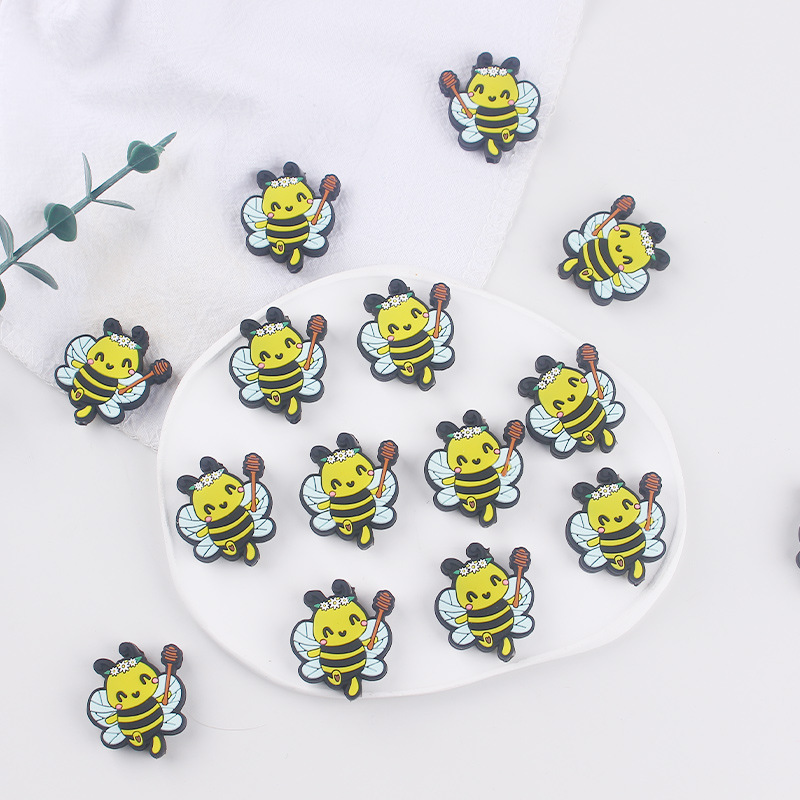 Productos creativos para bebés DIY abejas joyas de silicona tetas de bebé anti-caída cadena de dientes molares accesorios de pulsera de diente