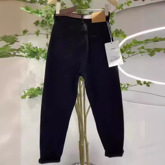 Harlan Jeans Women's Summer Thin plus size Pear-Shaped Body Slimming High Waist Stretch Cropped Turnip Pants