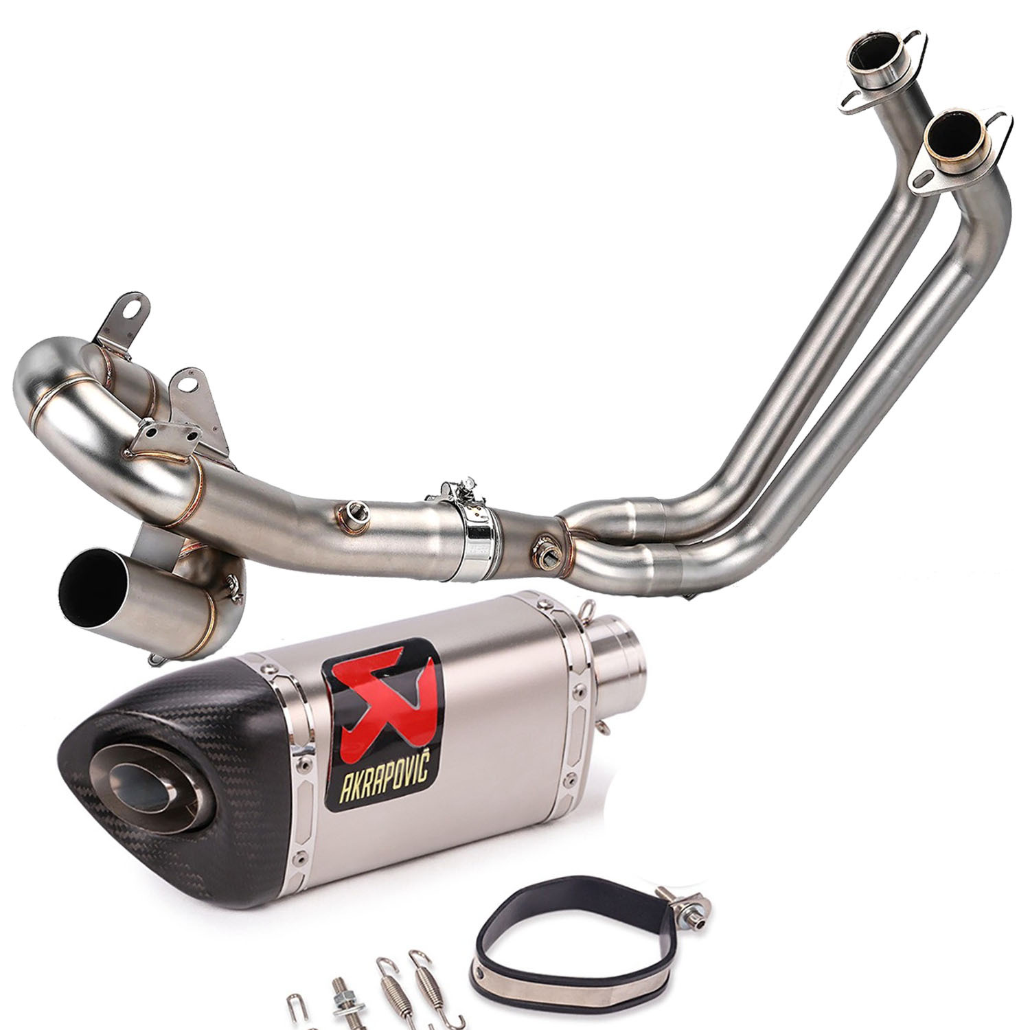 Suitable for MT-07 XSR700 14-25 motorcycle modified exhaust pipe front section with swirl MT07 exhaust pipe tail throat