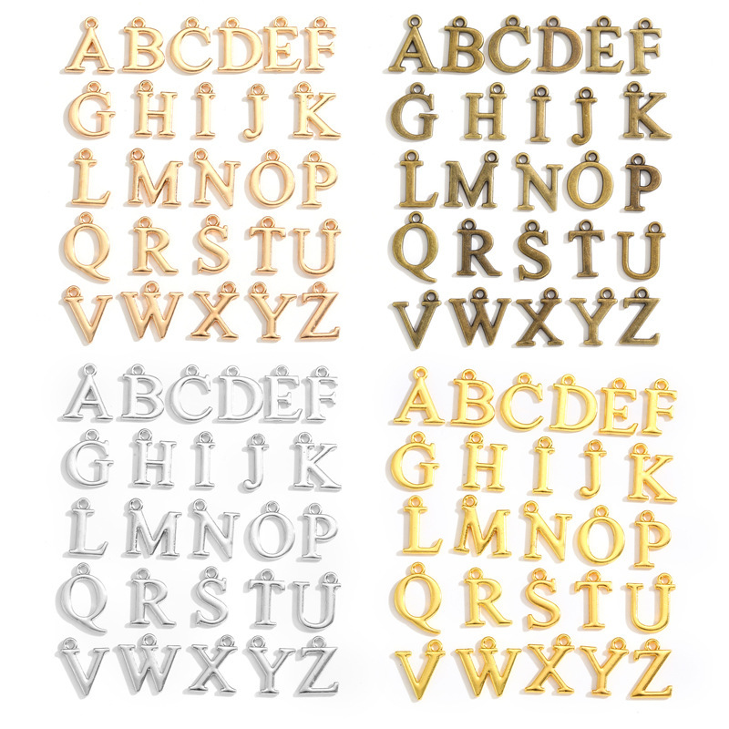 Alloy jewelry 26 English alphabet A- Z pendant diy jewelry accessories Amazon hot S115