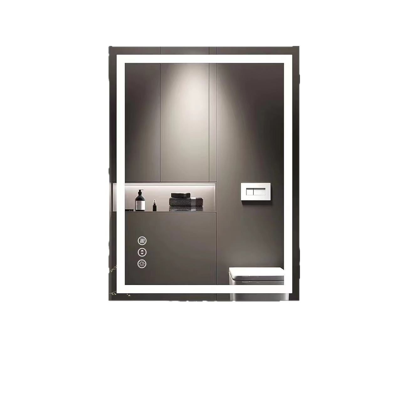 Amazon comercio exterior transfronterizo América del Norte cuadrado desempañado baño espejo baño lámpara LED espejo táctil espejo inteligente