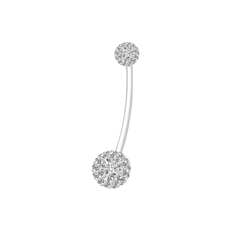 Piercing de nombril de grossesse avec sequins acryliques et tige uv_voghion.com
