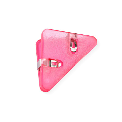 T color transparent pp clip fixed LOGO student test paper information book corner anti-roll triangle clip multi-functional corner clip