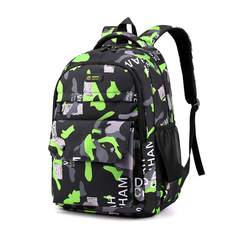 Wholesale of manufacturer's large capacity backpacks for foreign trade, middle school, high school, male and female students' backpacks, casual camouflage printed backpacks