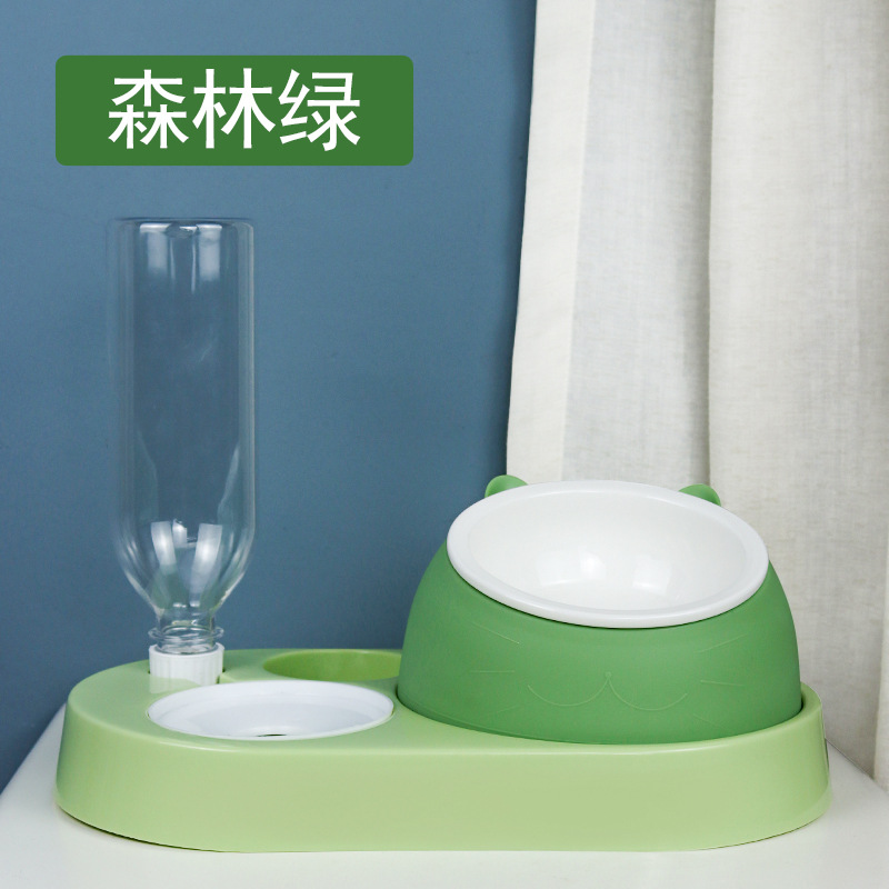 Cuenco de gato tazón de comida de cerámica protección columna cervical automático agua potable oblicua tazón de comida para gatos tazón de arroz gatito agua potable antigolpes