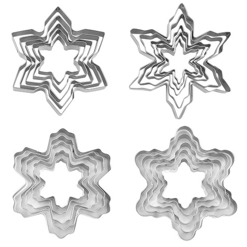 Biscuit Mold Set Snowflake Stainless Steel Biscuit Mold Baking Tool Cookie DIY Christmas Biscuit Mold