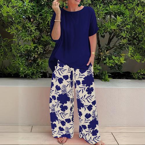 2025 Women's Summer Fashion Loose Print Pants Casual Set of Two